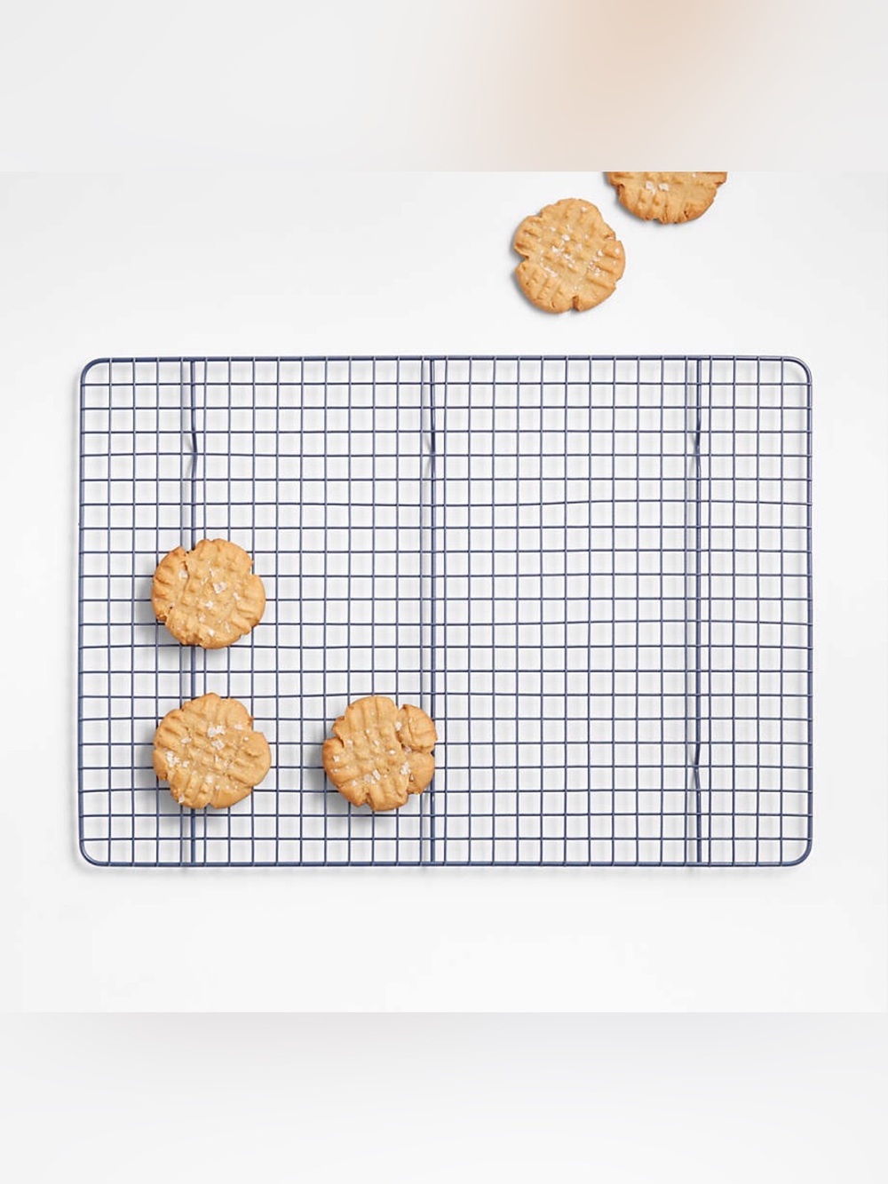 Crate & Barrel Slate Blue Half Sheet Non Stick Cooling Rack 17x12